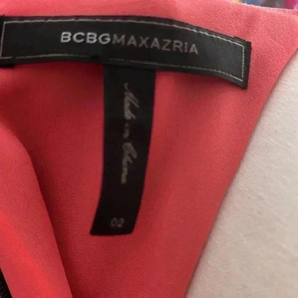 ❤️2/$30❤️[O2]BCBGMaxAzria Haley BluePink Color Block Layered Shirt Tank Dress - Picture 8 of 8